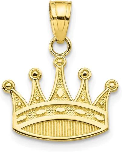 Vista 8 de Collar con dije de corona de oro amarillo de 10 quilates, joyería fina para mujer, regalos para ella