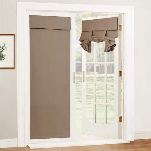 Vista 33 de RYB HOME 2 paneles 100% opacos para puerta de aula, 8 pulgadas de ancho x 36 pulgadas de largo, color beige biscotti, sin taladro, para ventana