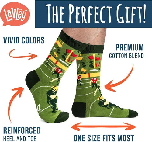 Vista 2 de Lavley Funny Socks For Men - Novelty Gifts For Sports Fans, Golfing, Pickleball, Weight Lifting, Racing and More