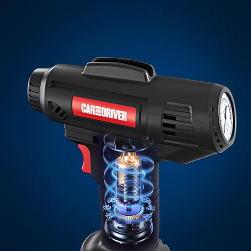 Vista 4 de Compresor de aire inteligente CAD-KH1001 - Inflador digital portátil de neumáticos de 12 V PSI ajustable con apagado automático 3 accesorios