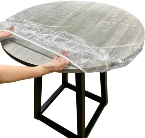 Vista 10 de Evelots Cubierta redonda transparente de vinilo ajustable, impermeable, se