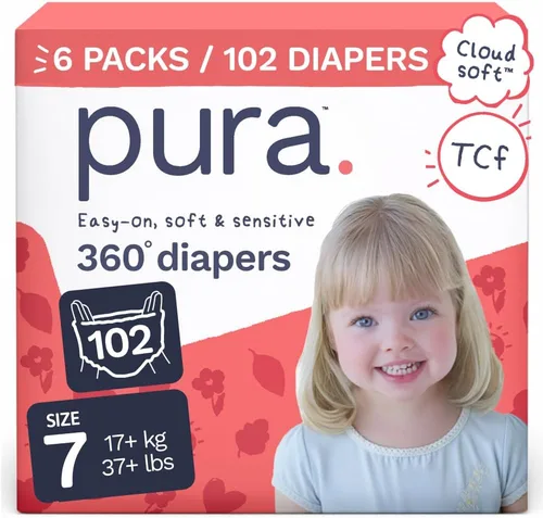 Vista 18 de Pura Pantalones de pañales de 360° talla 4 (20-33 libras) 63 veces elásticos para la noche, protección contra fugas de 12 horas durante la noche