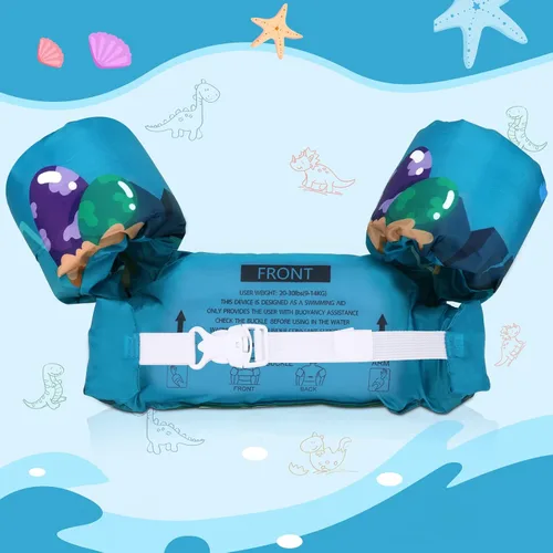 Vista 2 de Chaleco de natación para niños de 20 a 30 libras, flotadores de natación para bebés, alas de agua de natación, piscina charco para niños de 1 a 3
