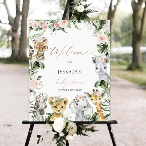 Vista 12 de Letreros de bienvenida personalizados para bebés, decoración de letrero de vegetación editable, plástico
