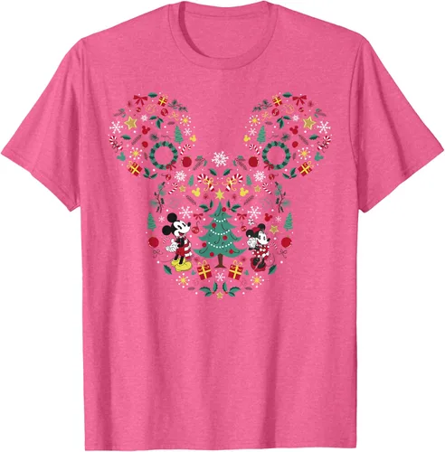 Vista 31 de Disney Mickey y Minnie Mashup Navideño Camiseta de Manga Corta Negro
