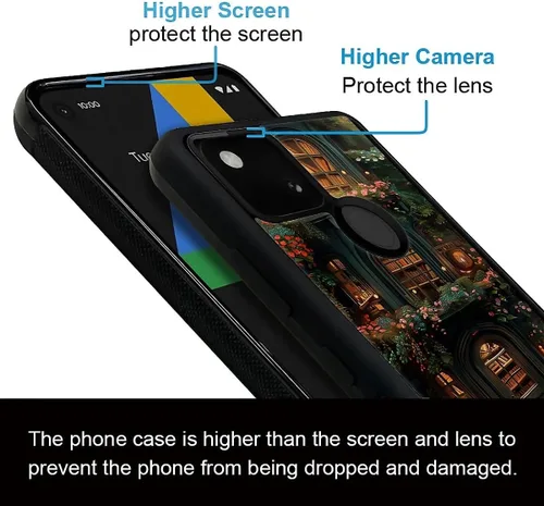 Vista 38 de Compatible con Google Pixel 4A 5G Mobile Case Creative Acrylic Panel trasero Silicona Protección Grip especialmente diseñado para Google Pixel 4A 5G