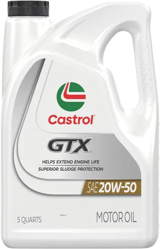 Vista 10 de Castrol GTX 20W-50 Aceite de motor convencional, 1 cuarto de galón, paquete de 6