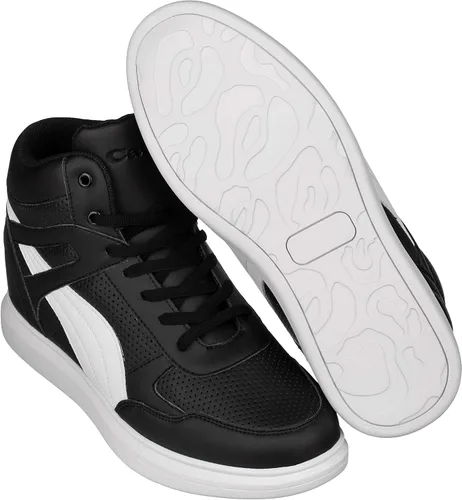 Vista 5 de Calto Zapatos invisibles para hombre con aumento de altura Zapatillas de deporte de moda con cordones 3.8 pulgadas más alto