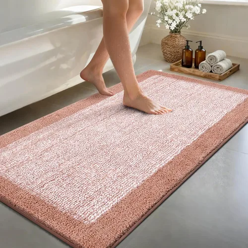 Vista 21 de Alfombras de baño de 17 x 24 pulgadas, antideslizantes, lavables, color gris, para bañera, tapete de baño para baño, tapete suave y absorbente