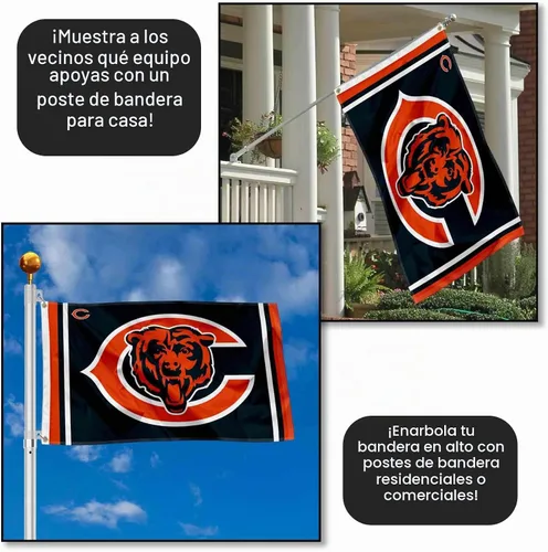 Vista 3 de Bandera y Banderín de Logos de Chicago Bears