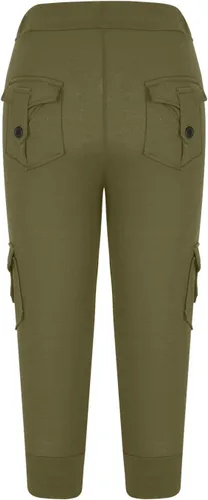 Vista 3 de XUNRYAN Pantalones cargo para mujer, corte de bota, para yoga, entrenamiento, pantalones recortados, cintura elástica, pantalones deportivos