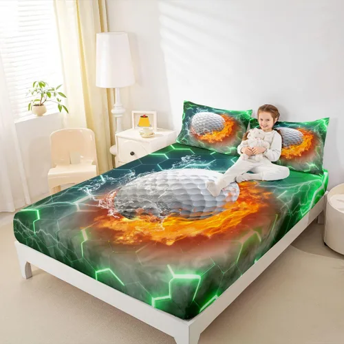 Vista 13 de Sábana bajera de galaxia tamaño individual, juego de ropa de cama con purpurina degradado para niños, niñas, niños y mujeres, decoración
