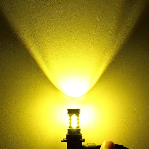 Vista 5 de Alla Lighting Bombillas LED antiniebla 9140 9145 H10 o DRL, 3000K amarillo dorado PY20D H10 9155, salida de luz de 360° súper brillante 3030 SMD