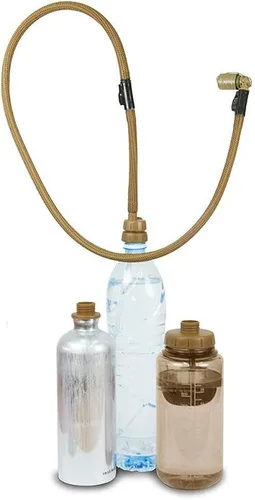 Vista 2 de Kit Adaptador de Botella de Agua Source Tactical SNEP Convertube, Plástico, Coyote