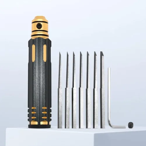 Vista 6 de Prime Model Scriber Kit de modelo de resina tallada Scribe línea de herramientas de corte Hobby cincel 7 cuchillas para reparación de autos RC