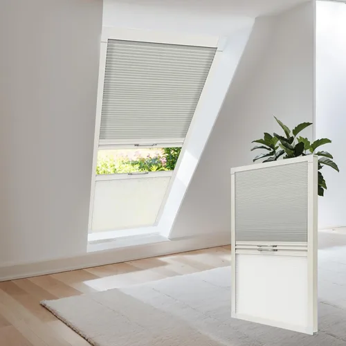 Vista 11 de Persianas de tragaluz con bloqueo de luz para techo, persianas celulares sin cables, aislamiento térmico, persianas de panal para techo, ventanas