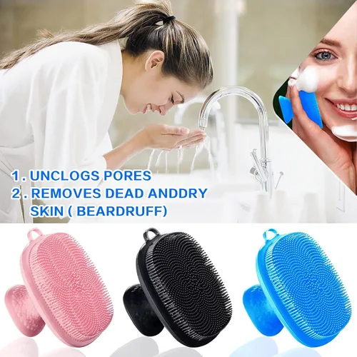 Vista 2 de SKVLF Limpiador facial de silicona, limpiador facial, exfoliante facial de silicona, cepillo de limpieza facial de silicona para mujeres y hombres