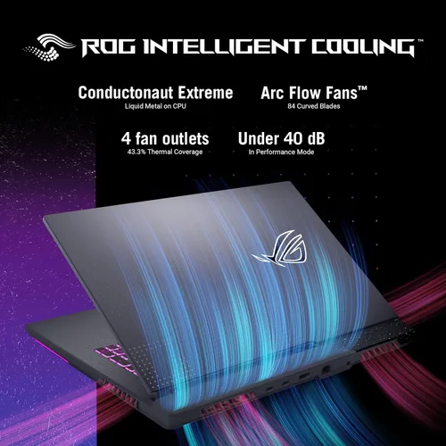 Vista 2 de ASUS ROG Strix G17 - Laptop para juegos, 17.3 pulgadas FHD 1920 x 1080 144Hz, AMD Ryzen 9 7845HX, GeForce RTX 4070, 4GB DDR5 RAM, 1TB PCIe M.2 SSD