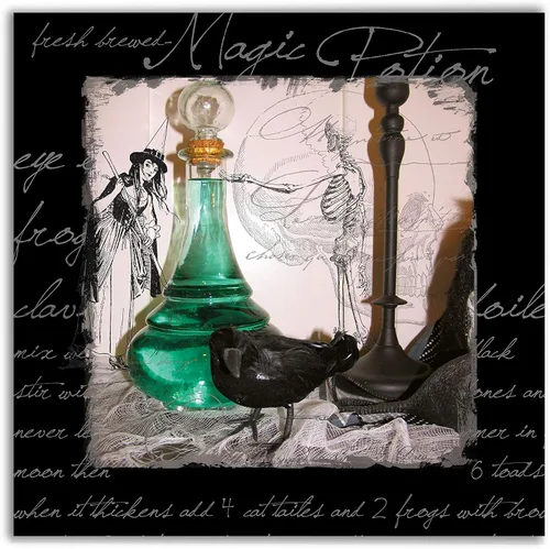 Vista 12 de Renditions Gallery Haunted House - Lienzo decorativo para pared de Halloween, 16 x 16 pulgadas