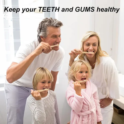 Vista 4 de Cepillos de dientes de bambú cerdas suaves para adultos, paquete de 8 cepillos de dientes de bambú ecológicos envueltos individualmente, cepillo