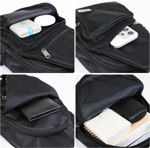 Vista 5 de AMJ Bolso cruzado tipo bandolera para hombres y mujeres, mochila de hombro casual, mochila de pecho tipo morral para senderismo y viajes