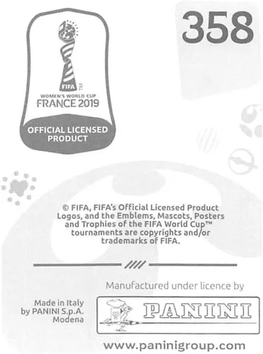 Vista 2 de 2019 Panini FIFA Women's World Cup France Album Stickers (Individual Sticker Only) Soccer #358 Francine Zouga Cameroon 2 Inch by 2 1/2 Inch