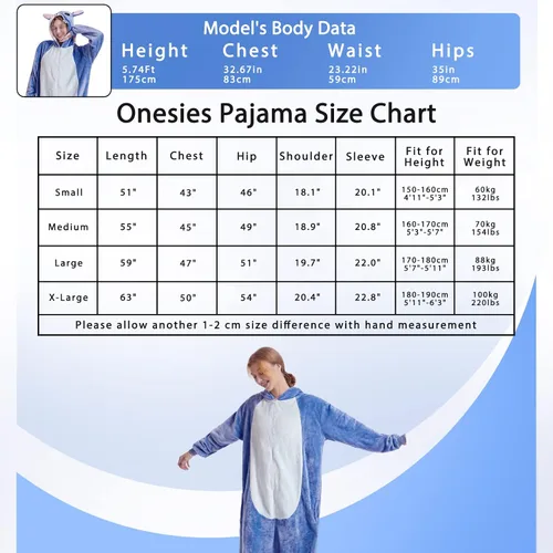 Vista 4 de Folisof Onesies Pajamas Unisex Adult Novelty One-Piece Cosplay Animal Sleepwear Homewear Halloween Costume for Women Men