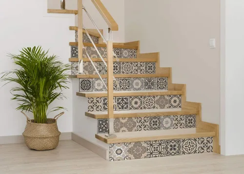 Vista 3 de Calcomanías de bricolaje para decoración de chimenea, resistentes al calor, calcomanías simples y sin ensuciar, calcomanías para azulejos