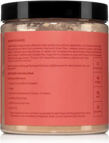 Vista 6 de NAKED Reds Superfood Powder - Mezcla de polvo de frutas de polifenol saludable y energizante, sin rellenos, sin aditivos, vegano, sin OMG, sin