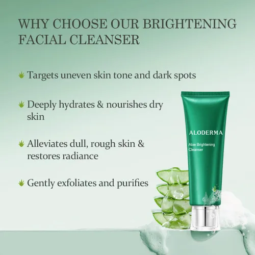 Vista 3 de Aloderma Jabón facial iluminador de piel con 77% aloe vera orgánico, limpiador diario iluminador natural con regaliz para piel radiante, limpiador