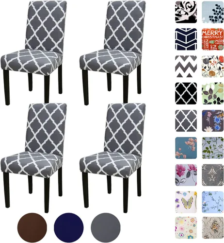 Vista 9 de Funda protectora para silla de comedor, lavable, extraíble, de elastano