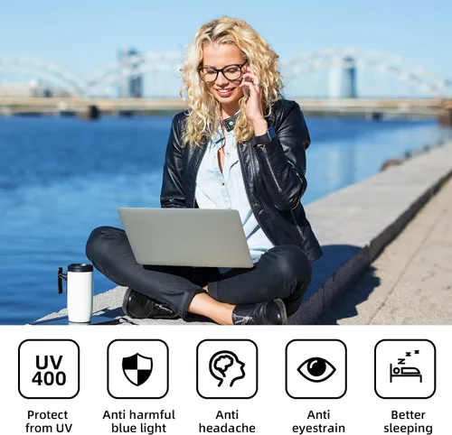 Vista 4 de Reading Glasses for women Blue Light Blocking Glasses Filter UV Square Lightweight Readers Glasses for Men and Women