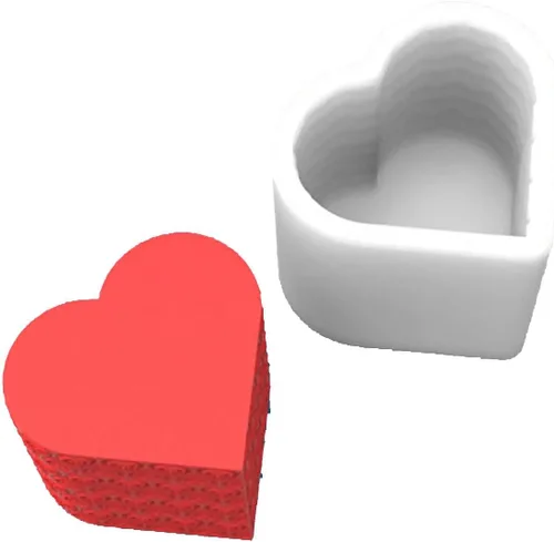 Vista 5 de Grainrain Molde de silicona con diseño de flor de corazón 3D, molde de vela de pilar decorado, moldes de silicona hechos a mano para velas, cera