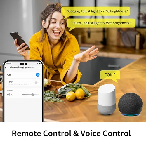 Vista 4 de Minoston Regulador de salida Z-Wave, enchufe inteligente Z-Wave serie 800, requiere concentrador Z-Wave, compatible con Alexa y Google Assistant