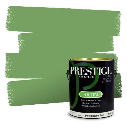 Vista 7 de Prestige Paints - Pintura exterior e imprimación en uno, 1 galón, plano, compatibilidad comparable con el color menta «Whipped Mint» de Behr