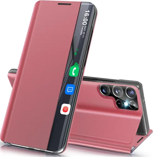 Vista 41 de Funda de teléfono para Samsung Galaxy A16 5G, Clear View Window Funda delgada de lujo para teléfono Galaxy A16 con soporte, funda protectora