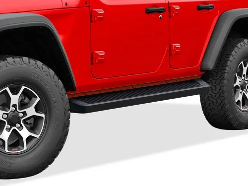 Vista 12 de APS iBoard - Estribos para Jeep Wrangler JL, tamaño mediano, 4 pulgadas, Aluminio negro