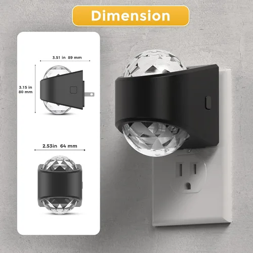 Vista 5 de L LOHAS LED - Luces nocturnas enchufables en la pared, luz nocturna con proyector y sensor de crepúsculo a amanecer, 1600K/3000K/5000K ajustable