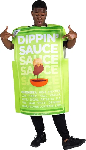 Vista 4 de Disfraz de salsa de inmersión para Halloween divertidos trajes de comida rápida de talla única para adultos