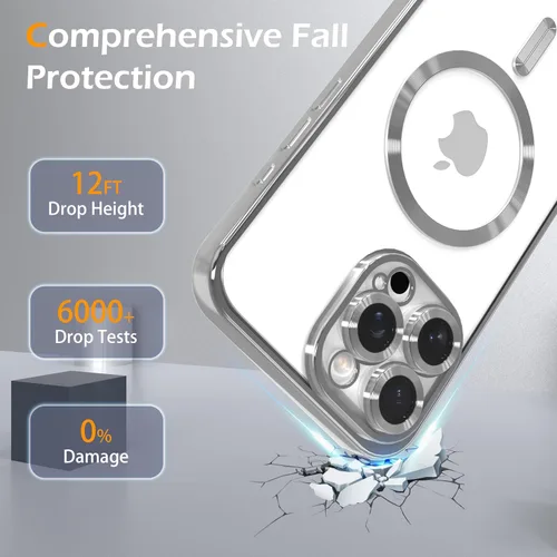 Vista 5 de IAIYOXI Funda magnética transparente para iPhone 7 con protección completa de lente de cámara, compatible con MagSafe, funda de teléfono de TPU
