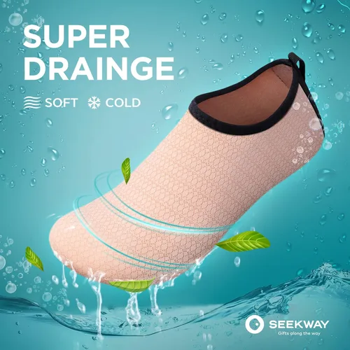 Vista 4 de Seekway - Zapatos de agua para hombres o mujeres adultos, tipo calcetín, de secado rápido, sensación de pie descalzo, ideales para la playa, nadar