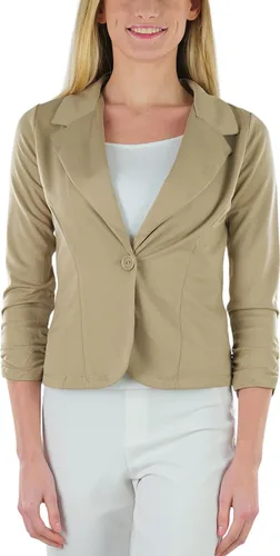 Vista 95 de ToBeInStyle Blazers de manga larga con cremallera y botones para mujer