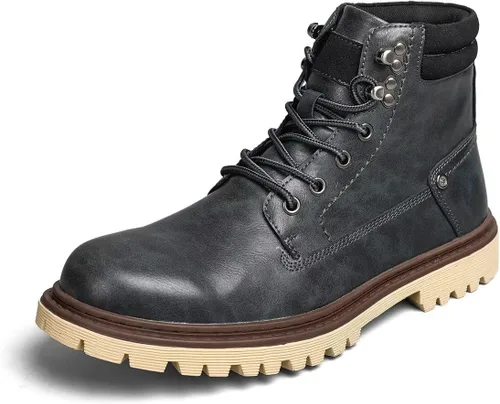 Vista 15 de Shaire Botas Chukka de cuero para hombre Botines con cordones para hombre Botas cómodas casuales