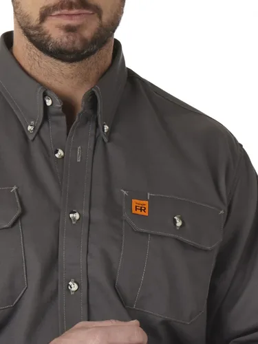 Vista 3 de Wrangler Riggs Workwear Camisa de trabajo FR ignífuga con dos bolsillos para hombre