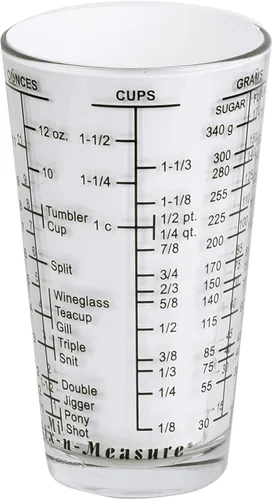 Vista 3 de Kolder 26100 Mix N Measure - Vaso de medición para líquidos y secos, vidrio pesado, multiuso