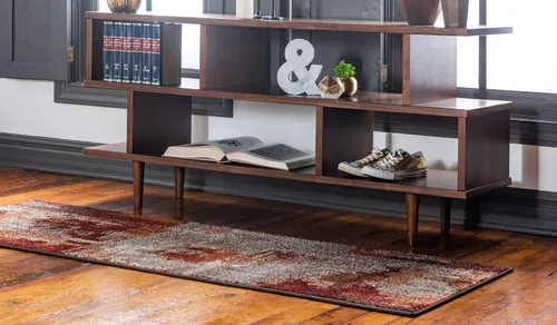 Vista 2 de Unique Loom - Tapete con diseño abstracto, informal, moderno y contemporáneo de la colección otoñal, alargado de 2 pies 6 pulgadas x 10 pies, diseño