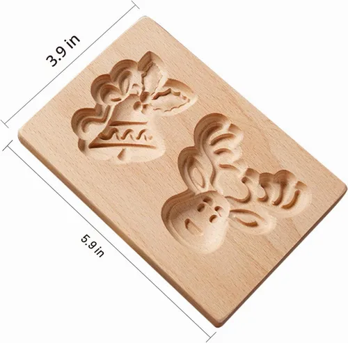 Vista 4 de Molde de Galletas de Madera, Molde de Horneado 3D, Herramienta de Decoración de Gravura para Artesanía, Adecuado para Halloween, Acción de Gracias
