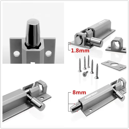 Vista 5 de Puertas y ventanas de aleación de aluminio exquisitas de alta calidad, la calidad universal del perno de color níquel es confiable (1.97 pulgadas)