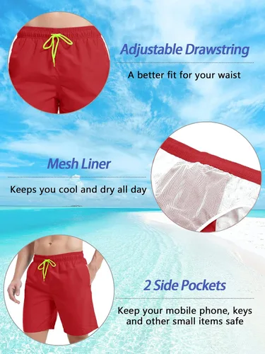 Vista 5 de TACVASEN Men's Summer Swim Trunks Quick Dry Surf Boardshorts Bathing Suit Shorts with Mesh Lining