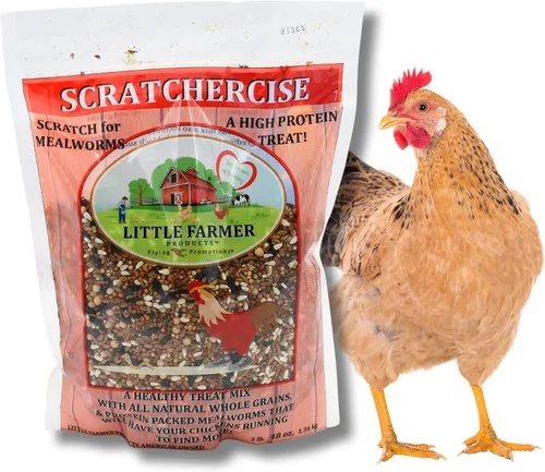 Vista 4 de SCRATCHERCISE - Mezcla prémium de pollo y aves de corral para raspar, trigo, milo, guisantes, girasol, cártamo, lino, gusanos de la harina